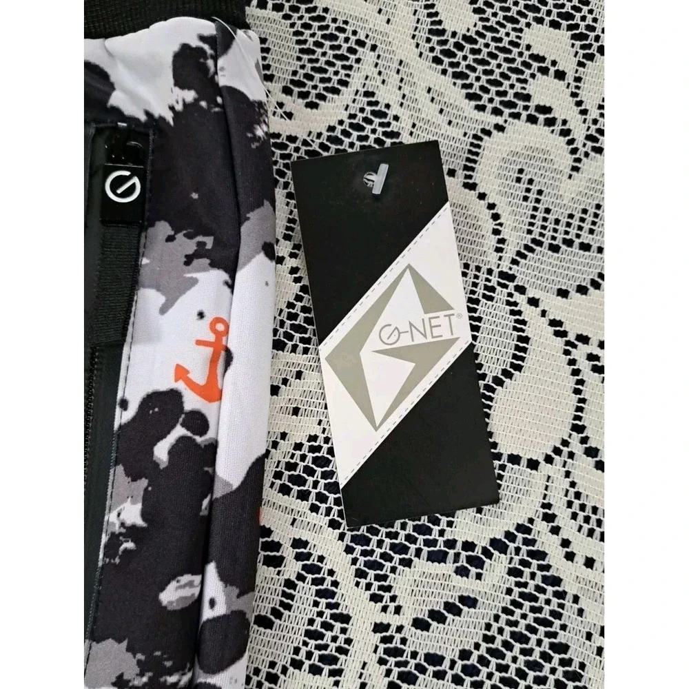 G-net Board Shorts Men's Size 3XL Black Geometric Print Pockets Unlined‎ New